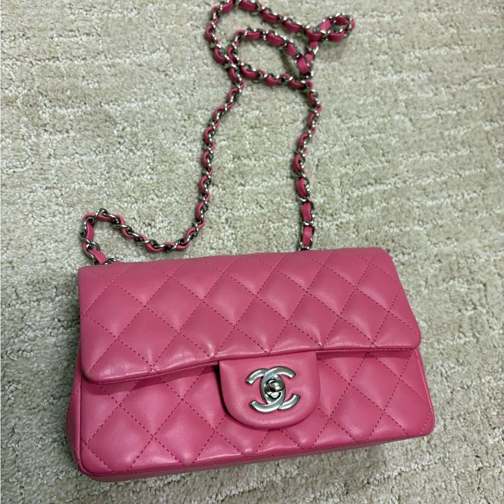 Chanel Pink Quilted mini flap Bag